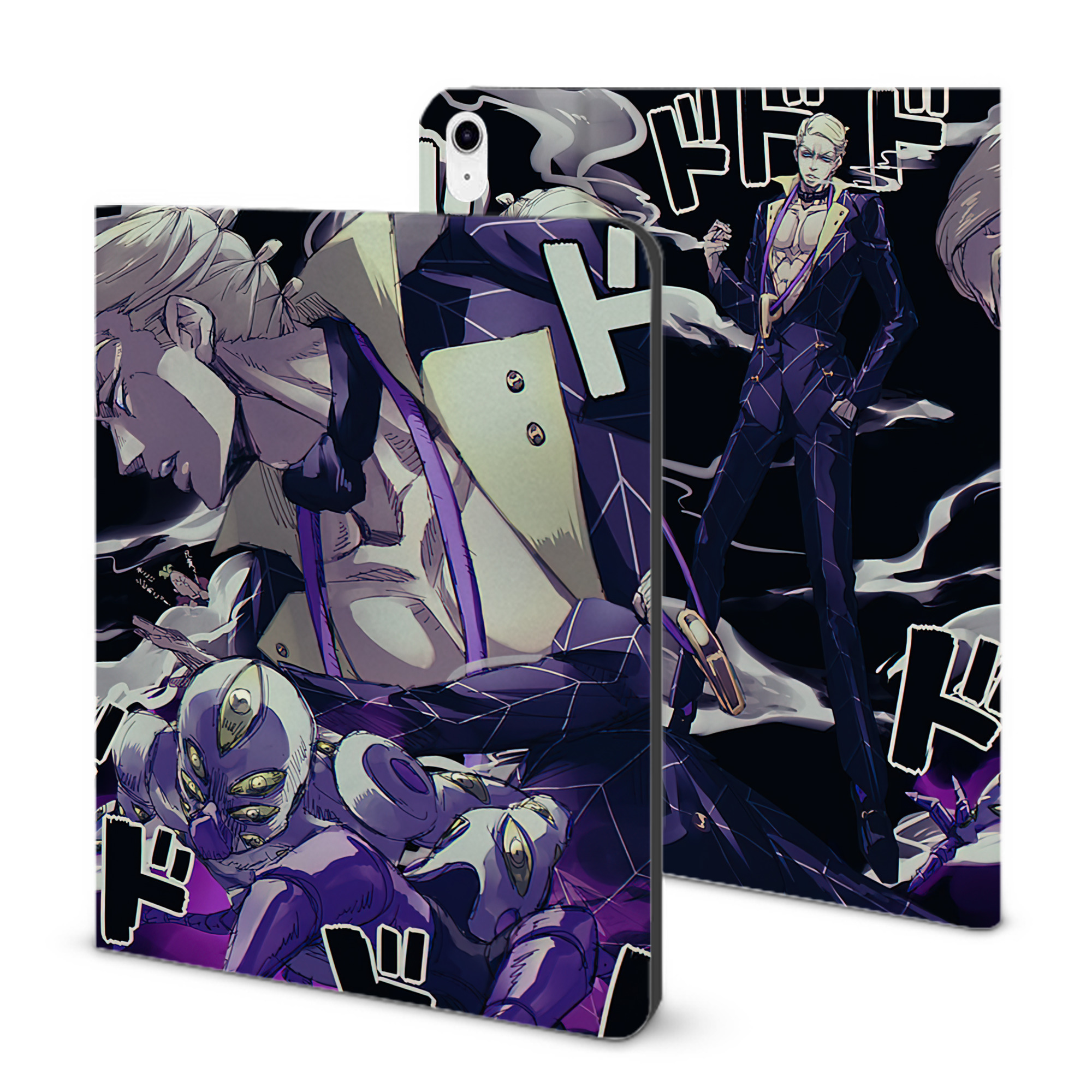 （画像用） ジョジョの奇妙な冒険 JoJo's Bizarre Adventure IPad ケース ブック型 PUレザー TPU 耐衝撃 軽量 薄型 ペン収納なし 全面保護 IPad 各モデル対応